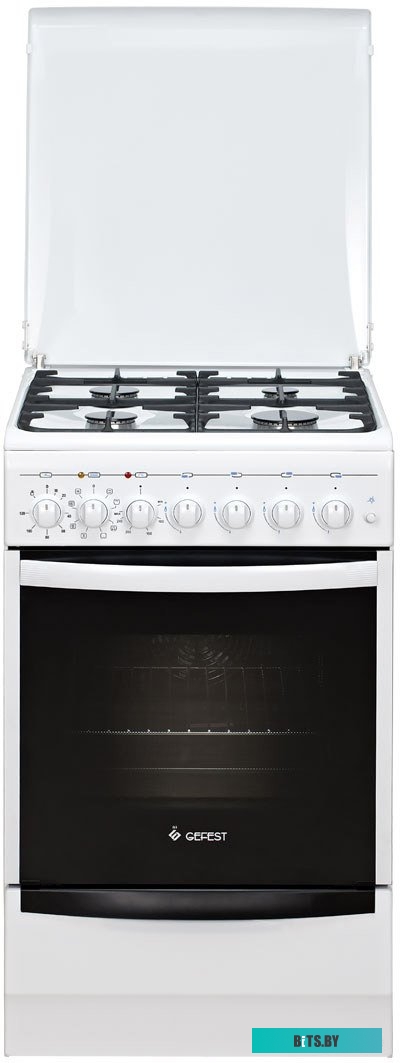 ПГЭ 5102-03 0023 Газовая плита GEFEST ПГЭ 5102-03 0023,  электрическая духовка,  металлическая крышка,  чугун, белый