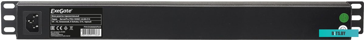 Блок розеток ExeGate ServerPro PDU-19H601 Al-6S-C14 <EX280825RUS>