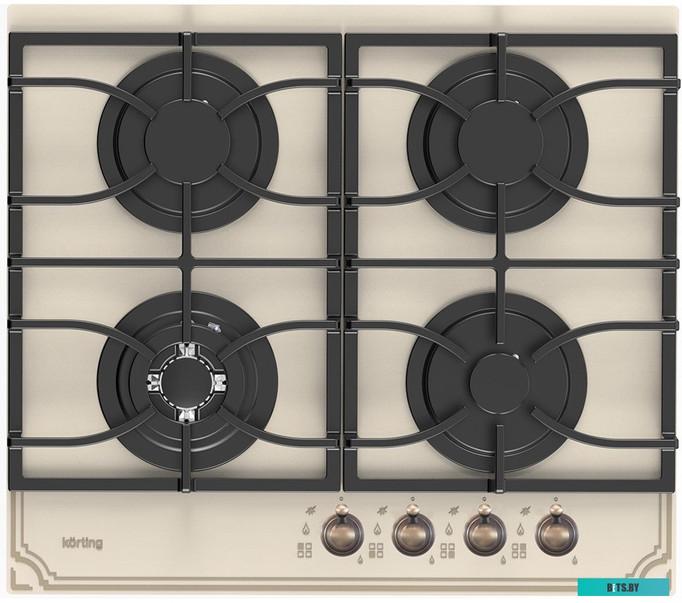 HGG 6911 CTRB Встраиваемая варочная панель/ Газовая варочная панель из закаленного стекла, ширина 60 см,  4 высокоэффективных конфорок, сверхмощная ко