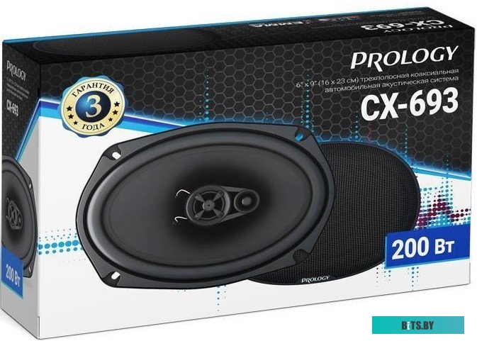 PRCX693 Колонки автомобильные Prology CX-693 200Вт 90дБ 4Ом 15x23см (6x9дюйм) (ком.:2кол.) коаксиальные трехполосные