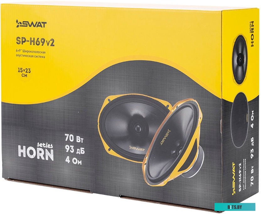 SWAT SP-H69V2 Колонки автомобильные Swat SP-H69v2 280Вт 93дБ 4Ом 15x23см (6x9дюйм) (ком.:2кол.) широкополосные однополосные