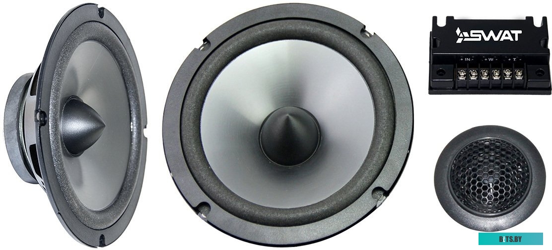 SWAT SP-B6 Колонки автомобильные Swat SP-B6 250Вт 88дБ 4Ом 16.5см (6 1/2дюйм) (ком.:2кол.) коаксиальные трехполосные