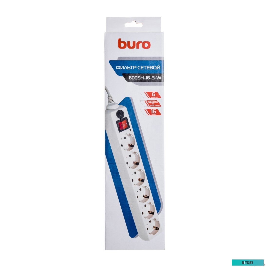 Сетевой фильтр (удлинитель) Buro 600SH-16-3-W