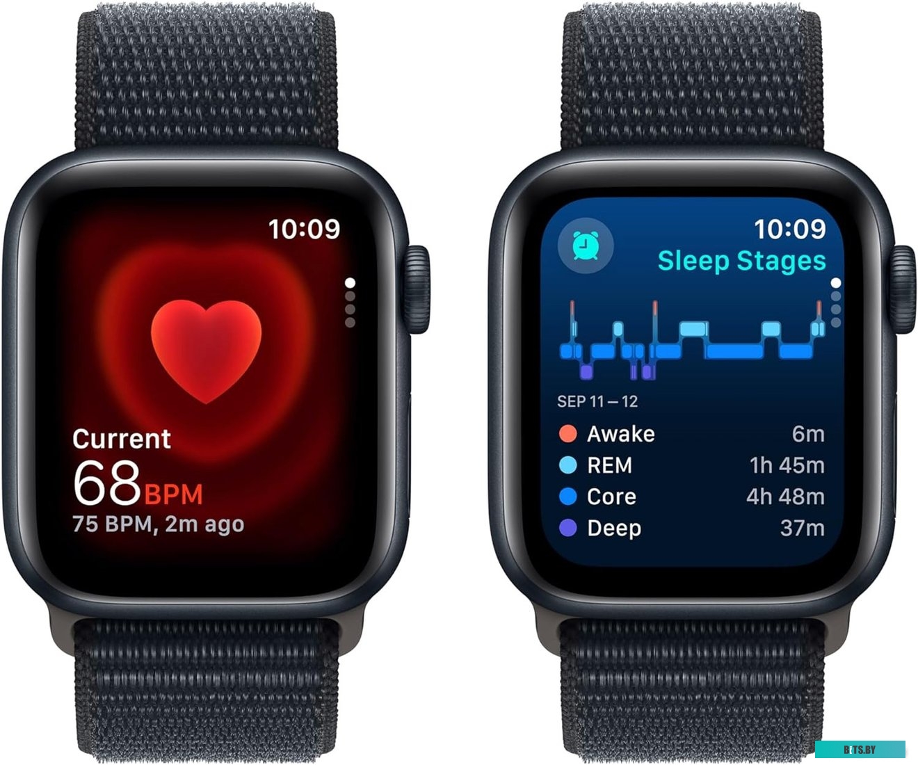 Умные часы Apple Watch SE 2 40 мм (алюминиевый корпус, темная ночь/темная ночь, нейлоновый ремешок)