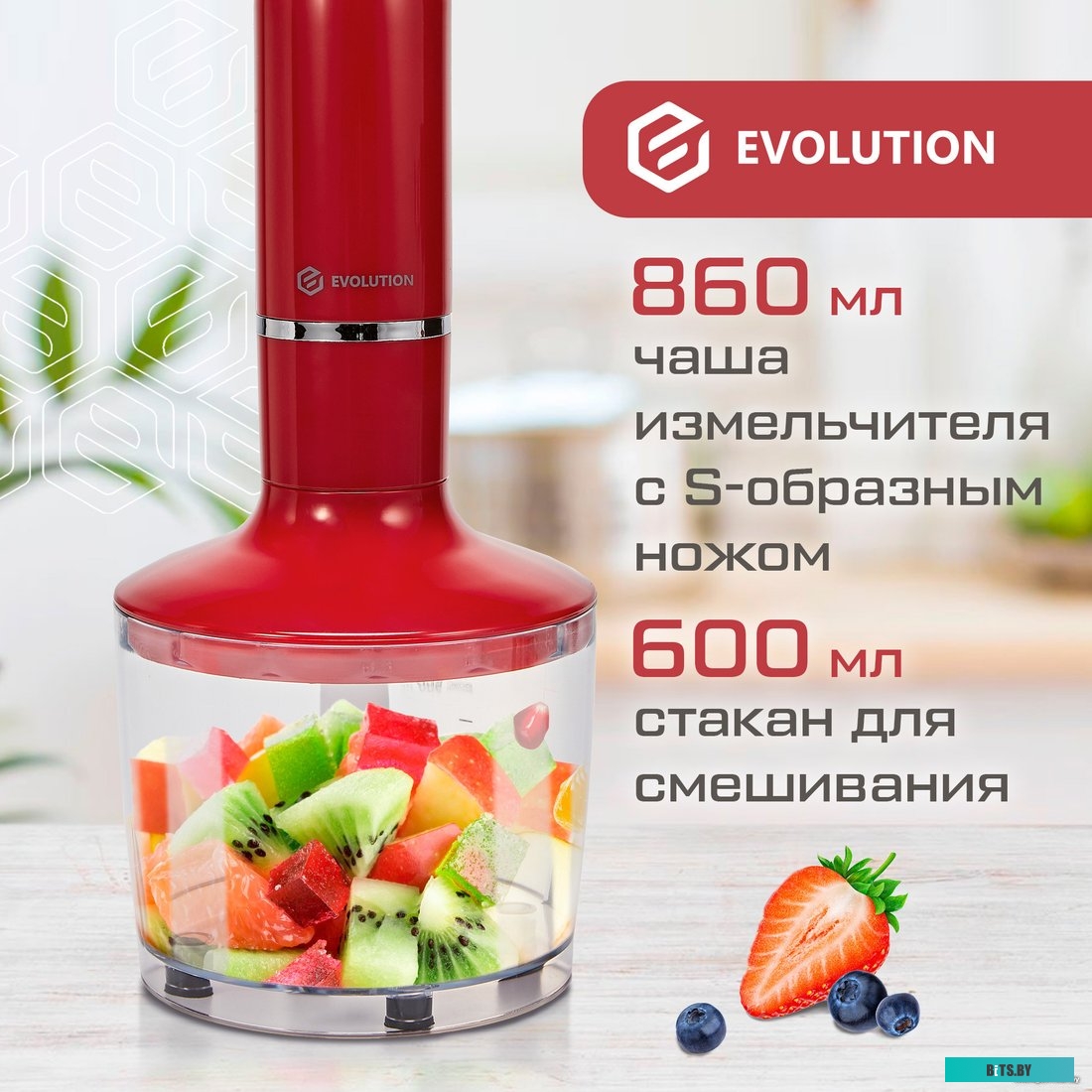 HBS-0641 Погружной блендер 4 в 1 Evolution HBS-0641 RED