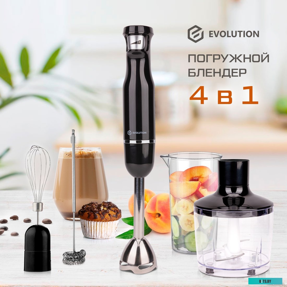 HBS-0642 Погружной блендер 4 в 1 Evolution HBS-0642 BLACK