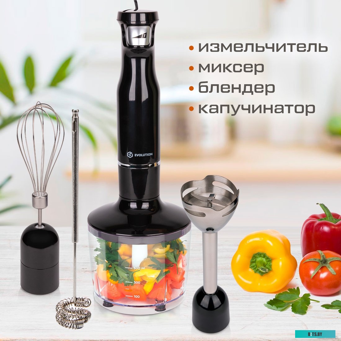 HBS-0642 Погружной блендер 4 в 1 Evolution HBS-0642 BLACK