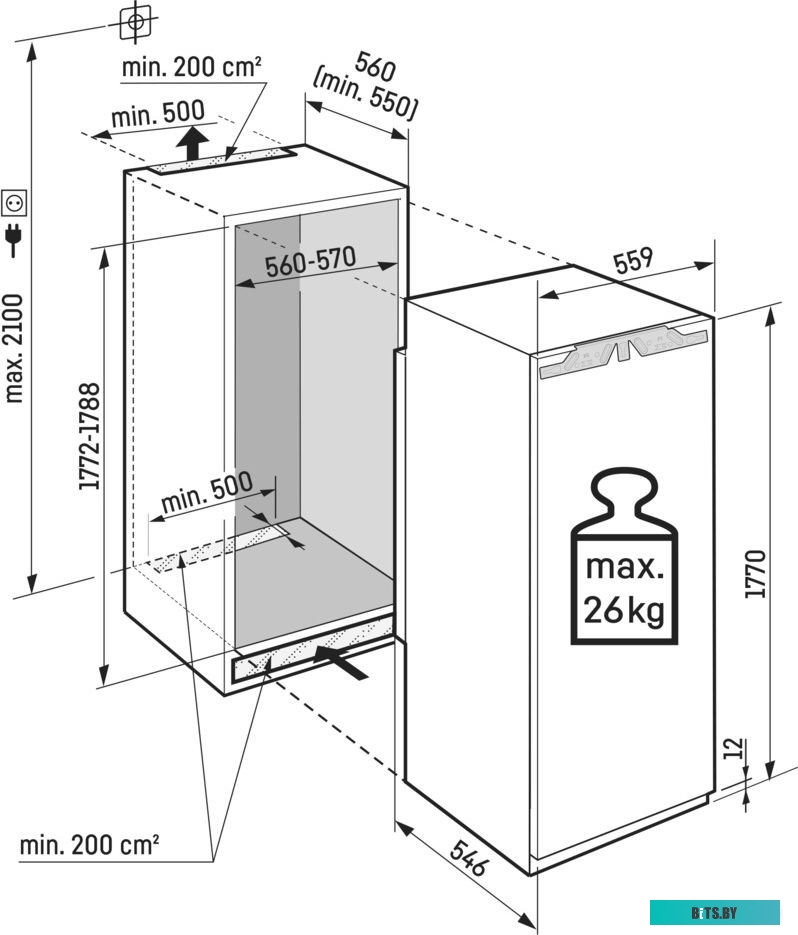 IRE 3900-22 001 Холодильник встраиваемый IRE 3900-22 001 LIEBHERR