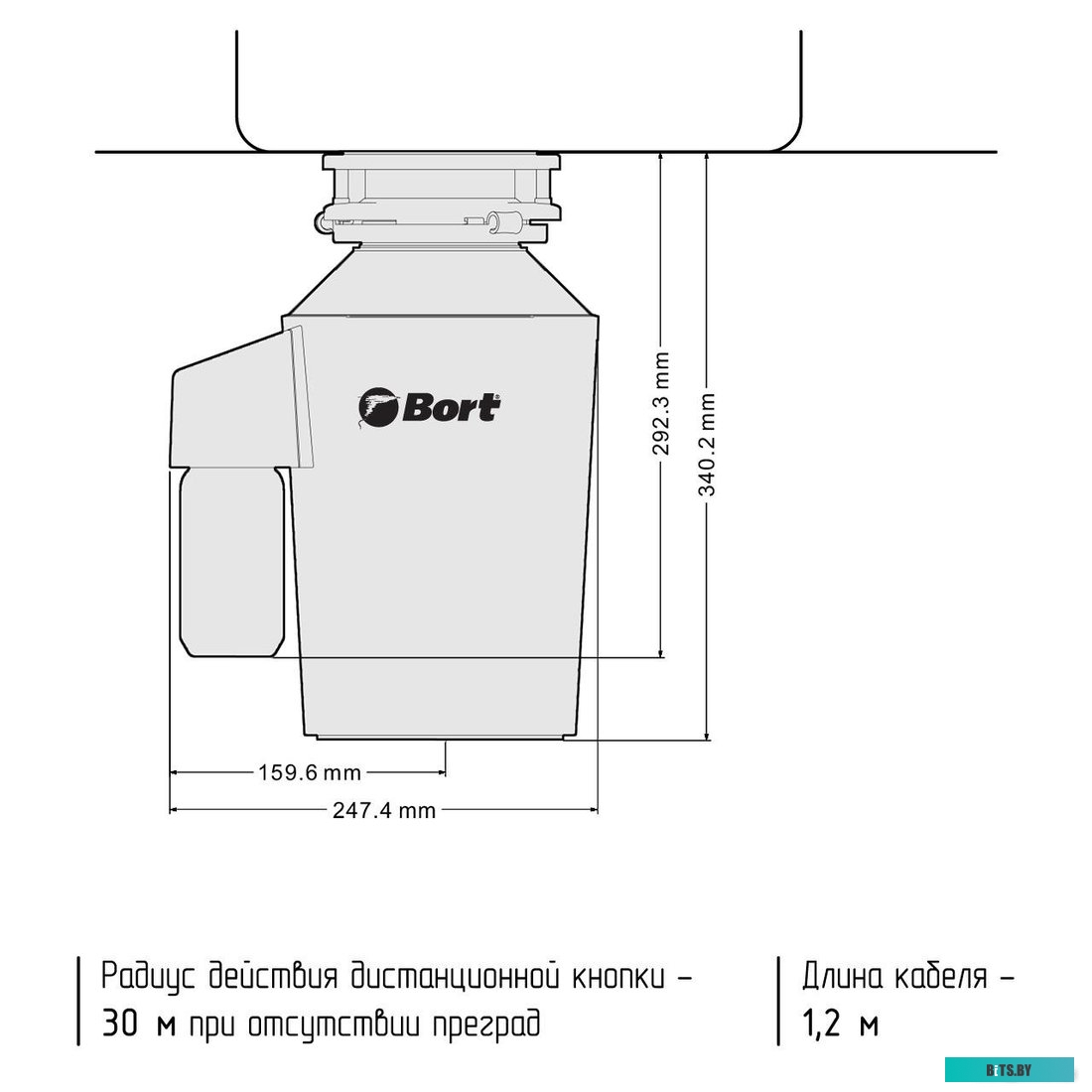 93417463 Измельчитель пищевых отходов BORT Alligator Green (93417463)