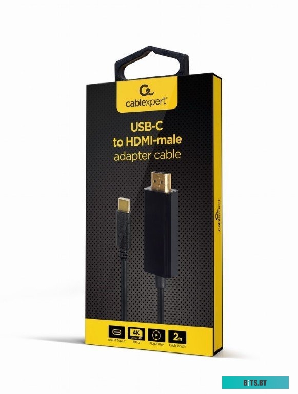Кабель Cablexpert A-CM-HDMIM-01 USB Type-C - HDMI (2 м, черный)