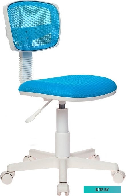 CH-W299/LB/TW-55 Кресло детское Бюрократ CH-W299 голубой TW-31 TW-55 крестов. пластик пластик белый