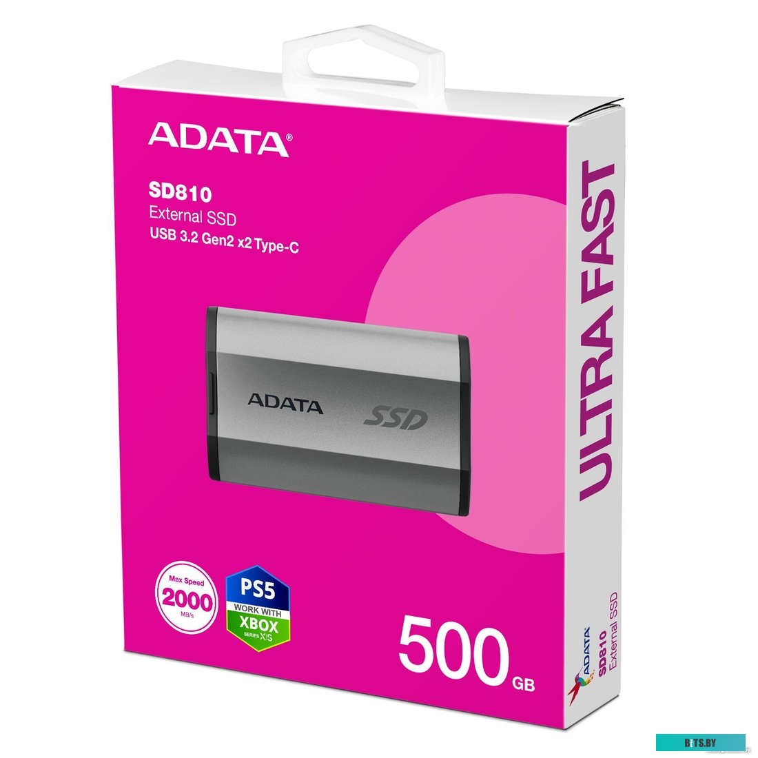 Внешний диск SSD A-Data SD810, 500ГБ, серый [sd810-500g-csg]