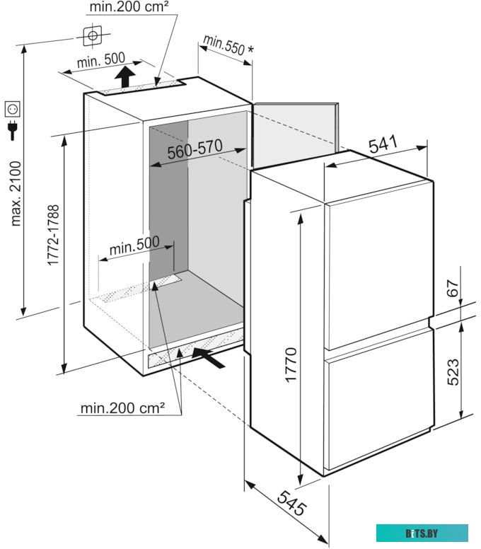 ICBSd 5122-22 001 Встраиваемые холодильники Liebherr/ EIGER, ниша 178, Plus, BioFresh, МК SmartFrost, 2 контейнера, door sliding,замена ICBS 3224-22 0