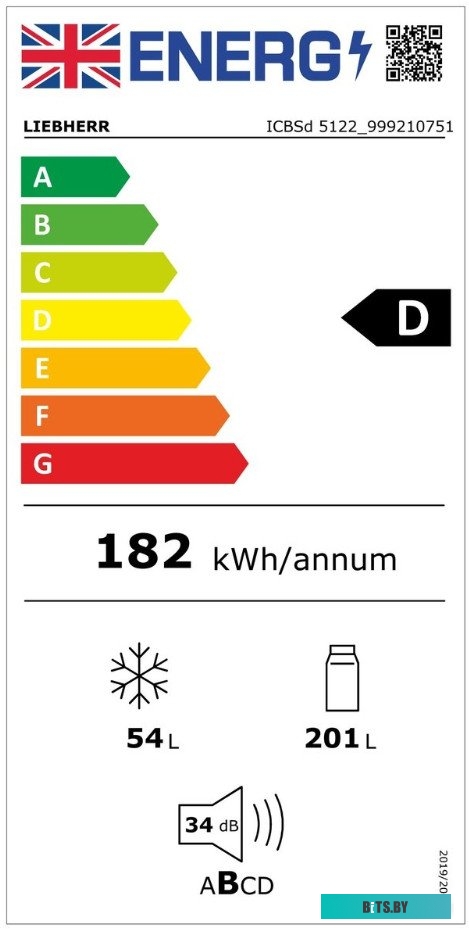 ICBSd 5122-22 001 Встраиваемые холодильники Liebherr/ EIGER, ниша 178, Plus, BioFresh, МК SmartFrost, 2 контейнера, door sliding,замена ICBS 3224-22 0