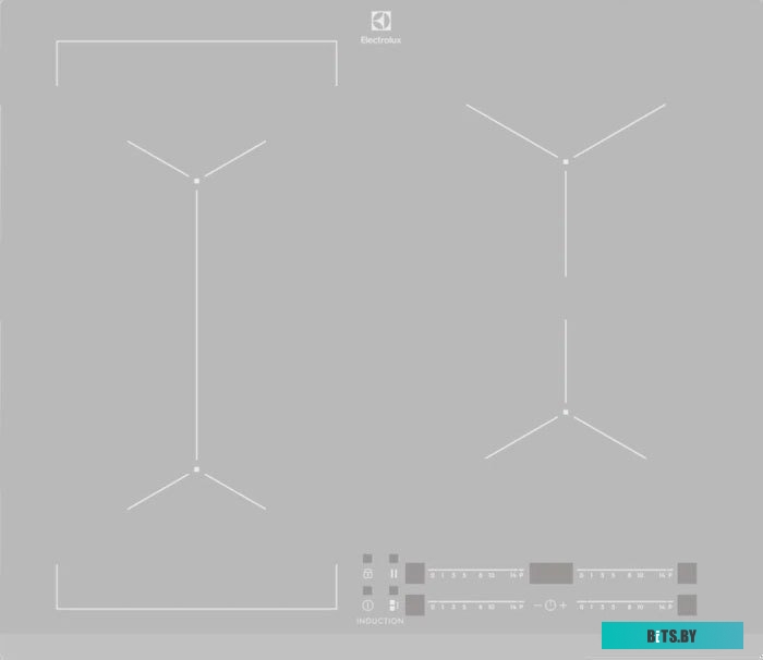 EIV63440BS Встраиваемые индукционные панели ELECTROLUX/ Индукционная,  !! 59 см, цвет: серебристый , индивидуальный слайдер для каждой зоны нагрева, 3