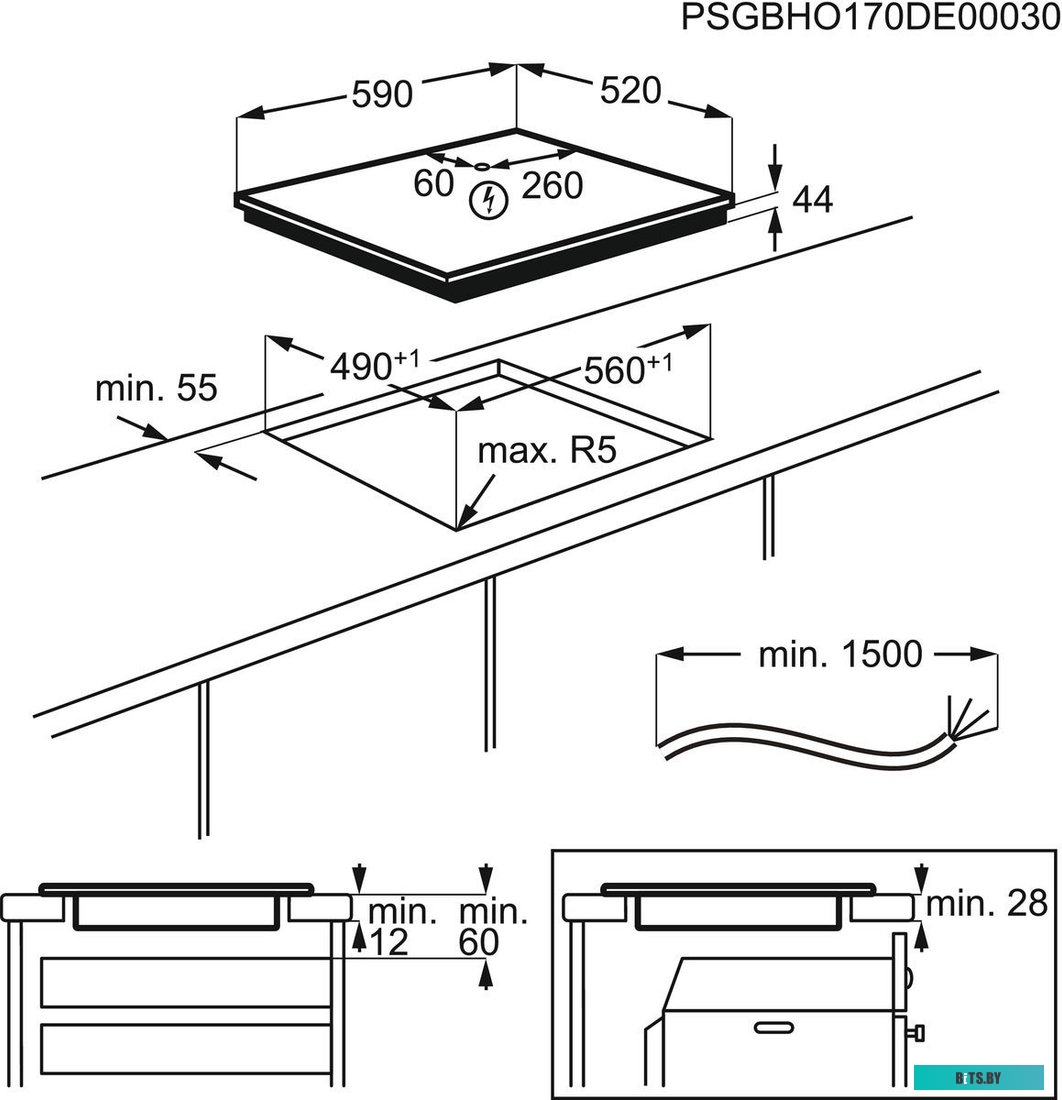 EIV63440BS Встраиваемые индукционные панели ELECTROLUX/ Индукционная,  !! 59 см, цвет: серебристый , индивидуальный слайдер для каждой зоны нагрева, 3