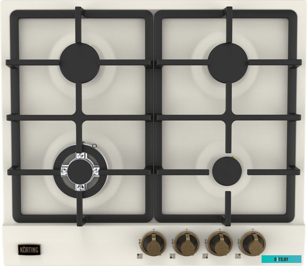 HG 661 CTB Встраиваемая варочная панель/ Газ, 60 см, ретро, WOK-конфорка, слоновая кость