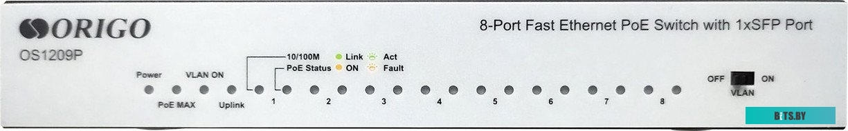 Неуправляемый PoE-коммутатор ORIGO OS1209P/80W/A1A