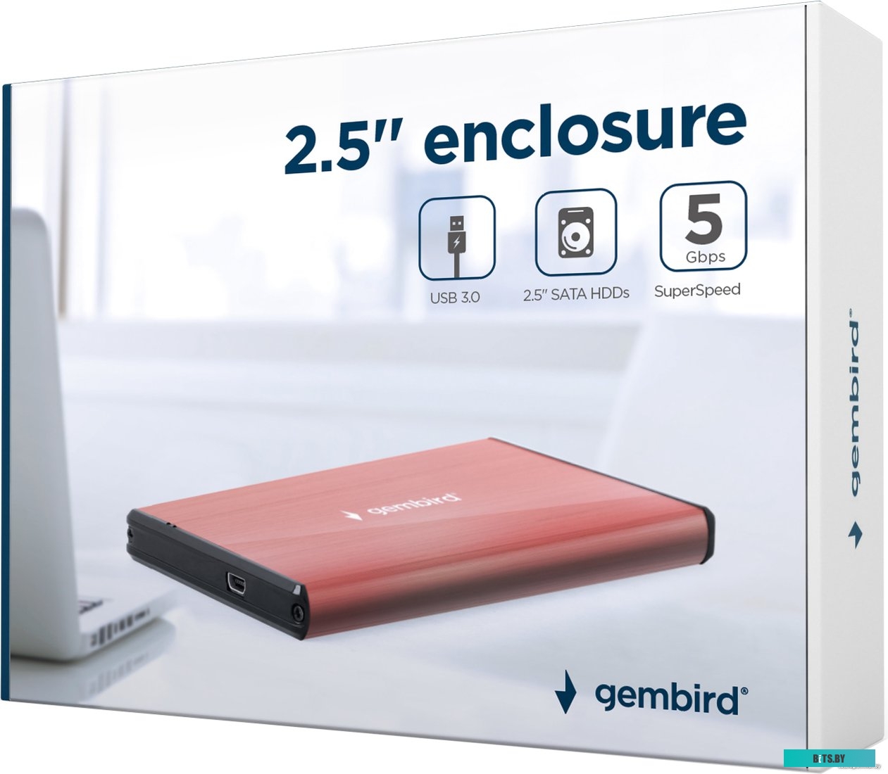 Бокс для накопителей 2.5" и 3.5" Gembird EE2-U3S-3-P (розовый)