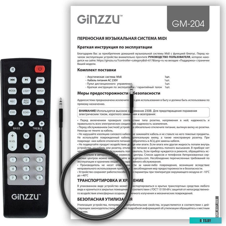 Портативная Беспроводная Колонка Ginzzu GM-204
