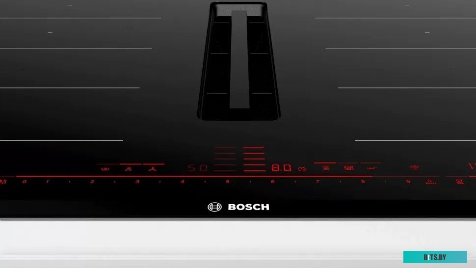 PXX875D57E Serie 8, индукционная варочная поверхность с вытяжкой, черная, ширина 80см, 4 зоны нагрева, которые можно обьединить в две зоны FlexInducti