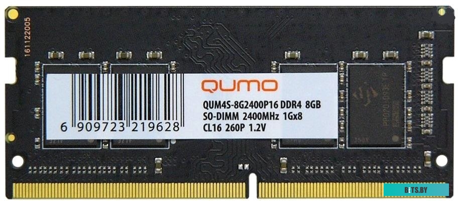 Модуль памяти QUMO 8GB DDR4 SODIMM PC4-19200 QUM4S-8G2400P16