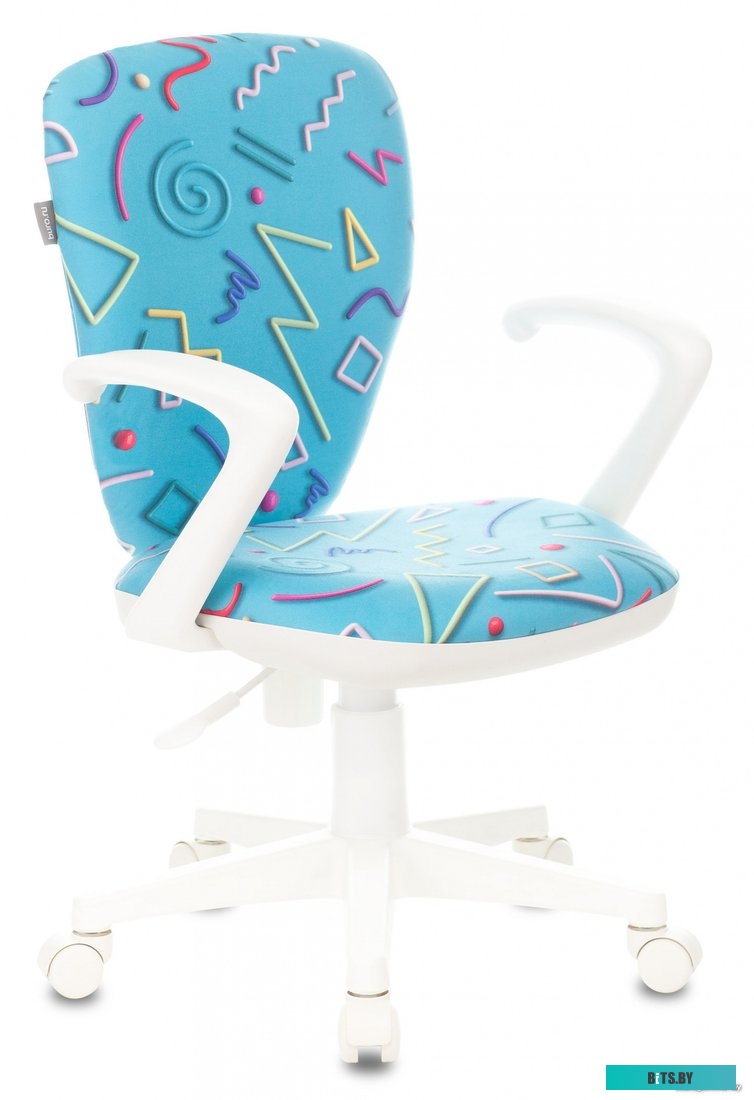 KD-W10AXSN/STICK-BL Кресло детское Бюрократ KD-W10AXSN голубой Sticks 06 крестов. пластик пластик белый