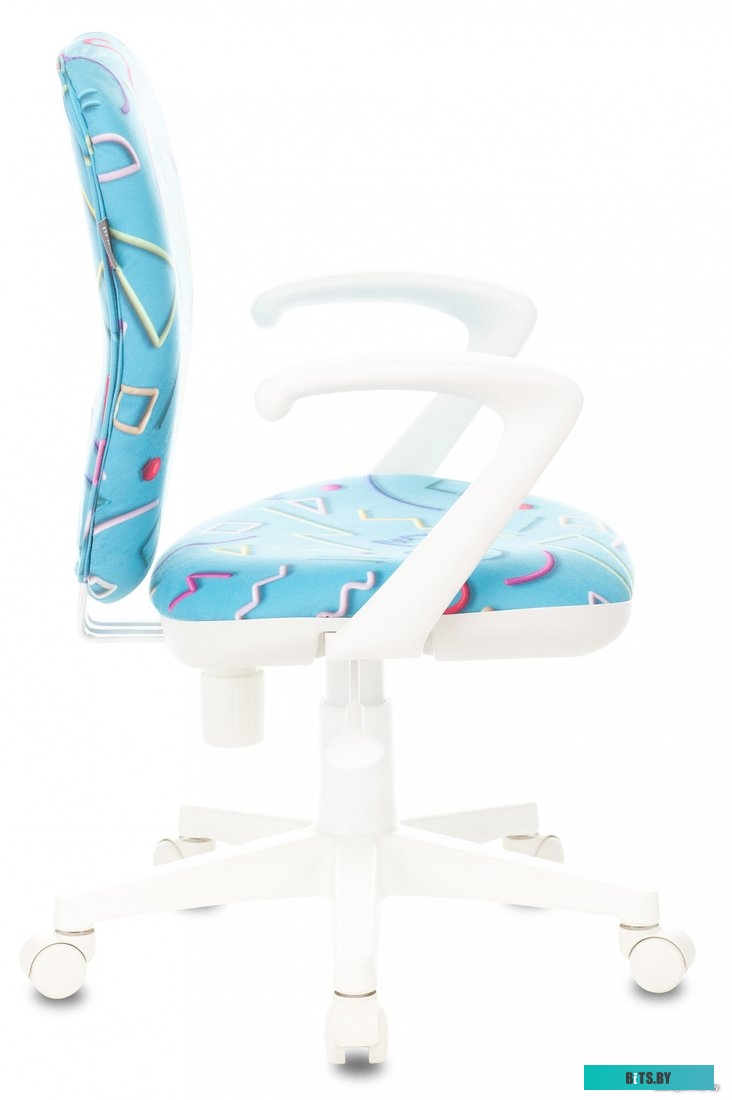 KD-W10AXSN/STICK-BL Кресло детское Бюрократ KD-W10AXSN голубой Sticks 06 крестов. пластик пластик белый