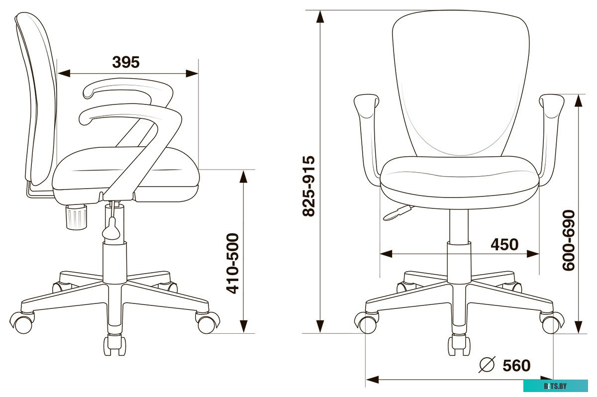 KD-W10AXSN/STICK-BL Кресло детское Бюрократ KD-W10AXSN голубой Sticks 06 крестов. пластик пластик белый