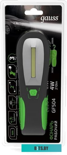 GF504 Фонарь Gauss GFL504 черный 4Вт лам.:светодиод. AAAx4 (GF504)