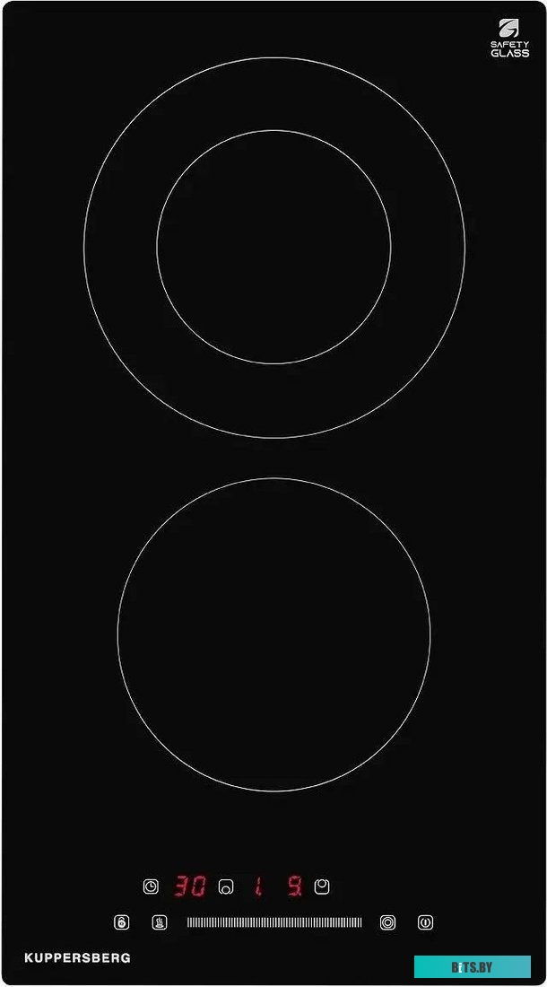 ECS 321 Встраиваемая варочная панель/ Электрическая, домино, 30 см, 9 уровней мощности, черный цвет