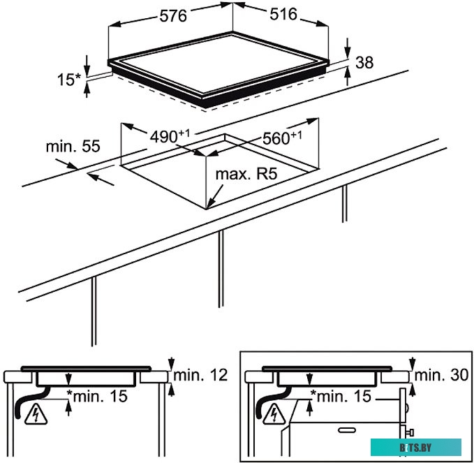 EHF46547XK Варочная поверхность Electrolux EHF46547XK черный