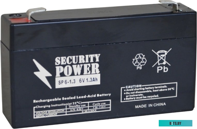 Аккумулятор для ИБП Security power SP 6-1.3 F1 (6В/1.3 А·ч) <8443>