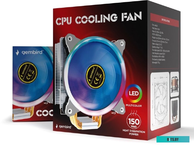 Кулер для процессора Cablexpert CPU-HURACAN-ARGB-X130