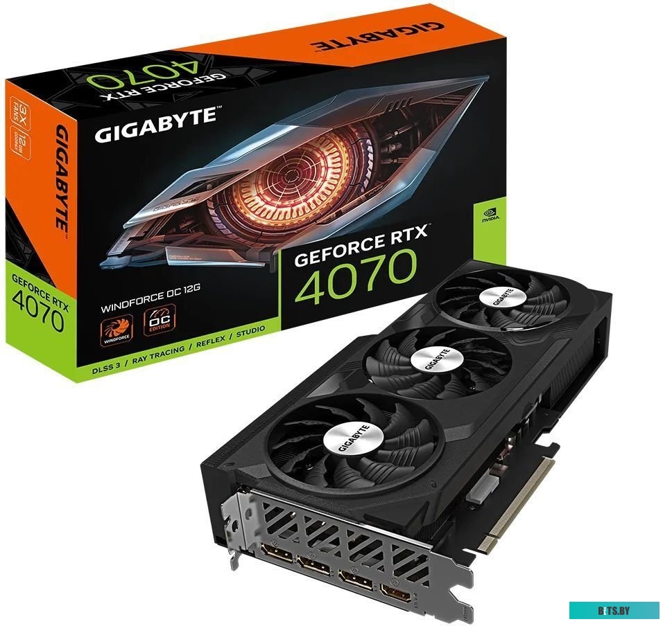 Видеокарта Gigabyte GeForce RTX 4070 WindForce OC 12G GV-N4070WF3OC-12GD