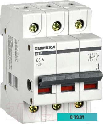 Выключатель IEK Generica MNV15-3-063 63A 3П 400В 3мод