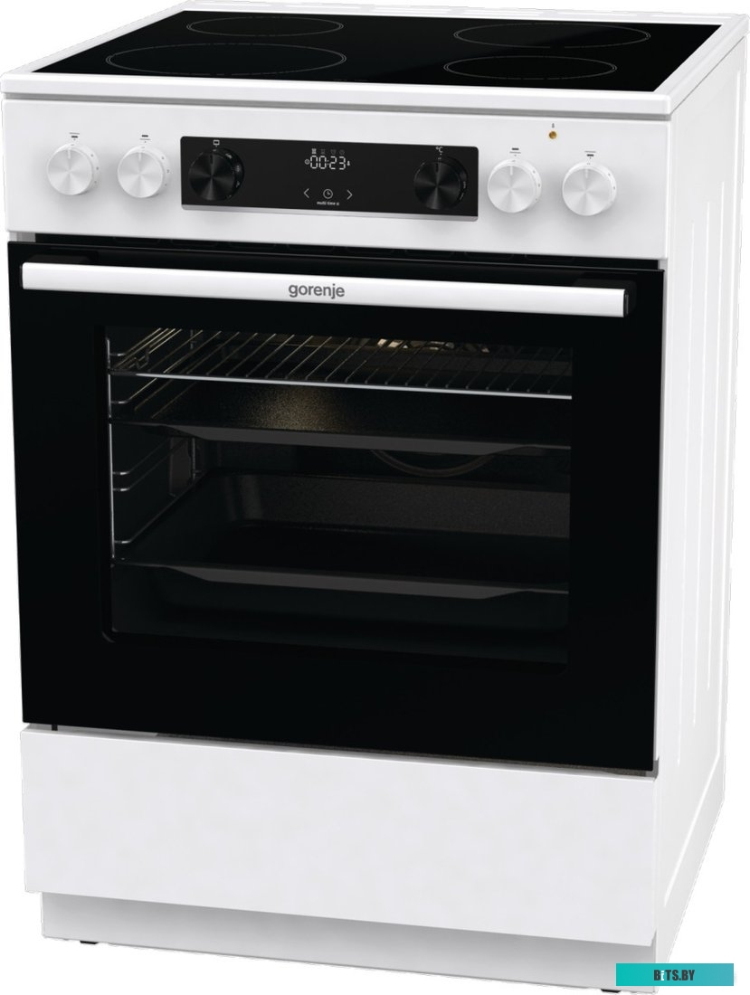 GEC6C40WD Электрическая плита Gorenje GEC6C40WD,  стеклокерамика,  без крышки,  белый