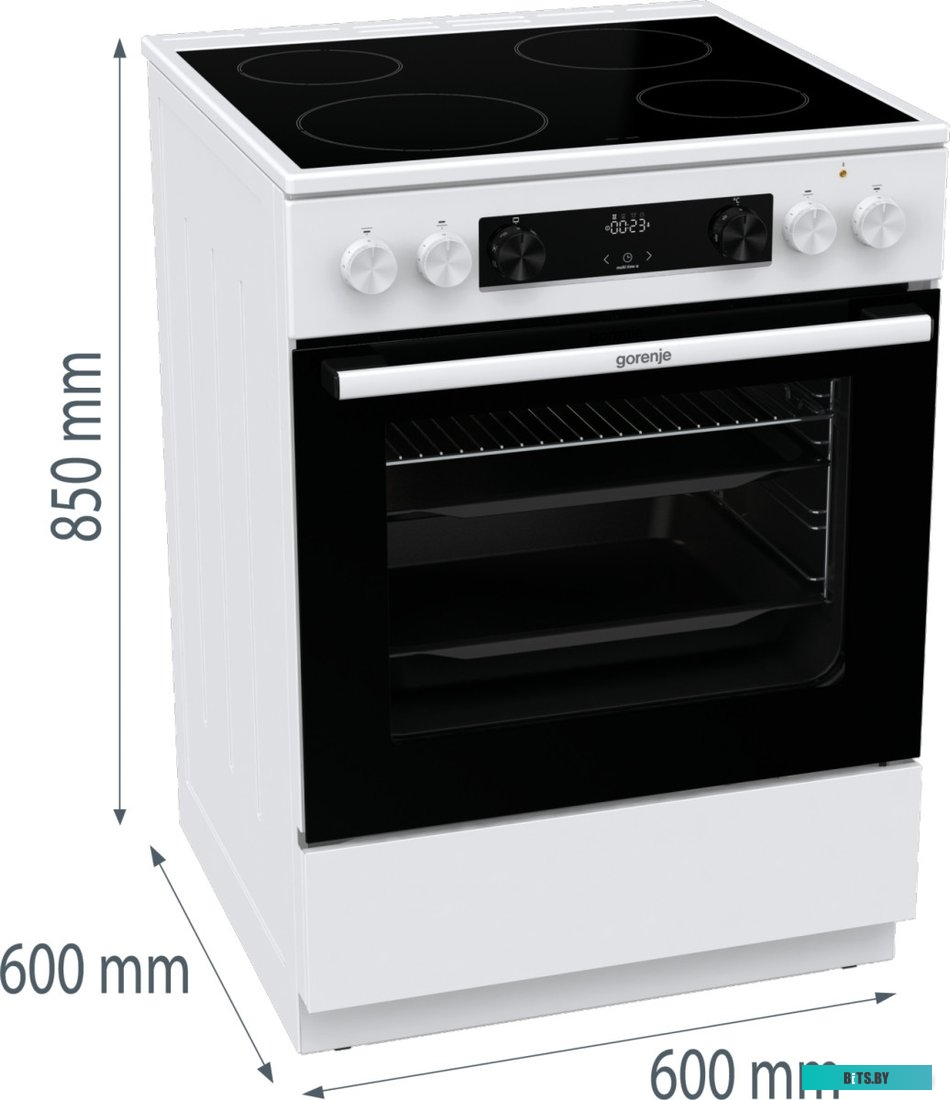 GEC6C40WD Электрическая плита Gorenje GEC6C40WD,  стеклокерамика,  без крышки,  белый
