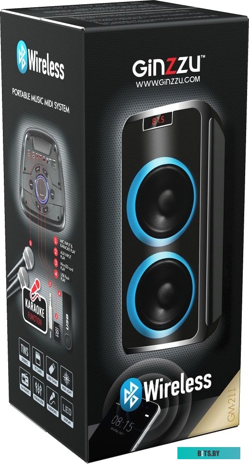 Колонка для вечеринок Ginzzu GM-211
