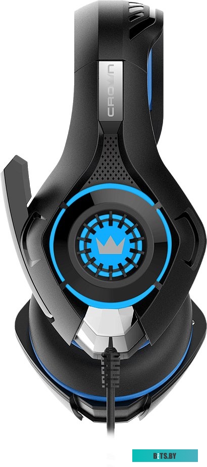 CMGH-101T Black&Blue Наушники игровые CMGH-101T Black&Blue Crown (jack 3.5мм 4pin+ адаптер 2*jack spk+mic, Кабель 2.1м, D 250мм, регулировка громкости