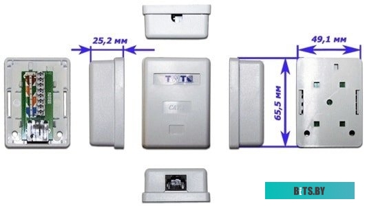 Настенная розетка Lanmaster TWT-SM1-45/6-WH