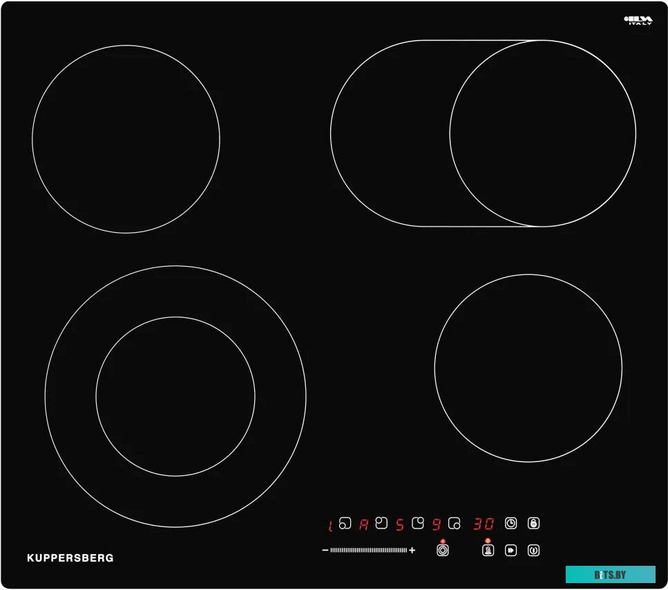 ECS 627 Встраиваемая варочная панель Kuppersberg/ 60 см, электрическая, 4 конфорки, черный цвет
