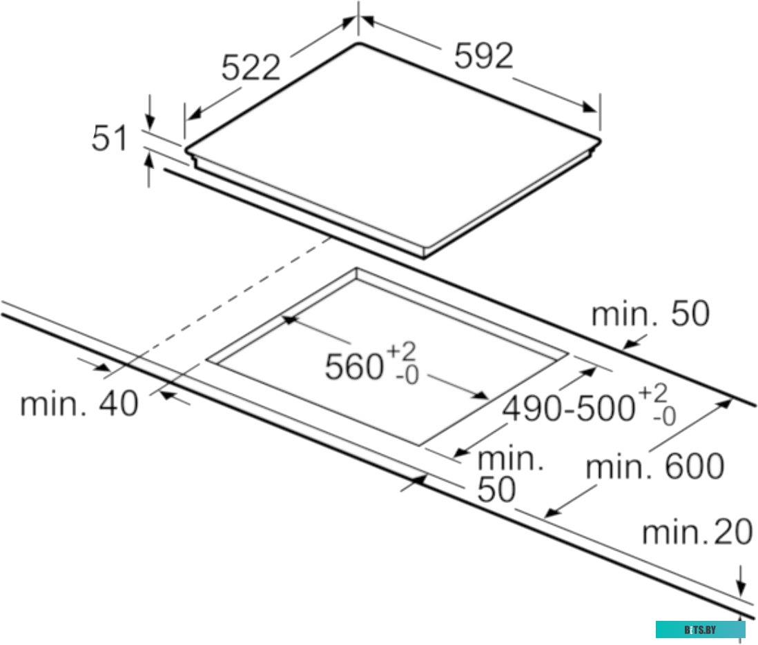 PVS631FB5E Serie   4, индукционная варочная поверхность, стеклокерамика, дизайн со скошенным фронтом, черная, ширина 60 см, 4 конфорки, конфорки слева
