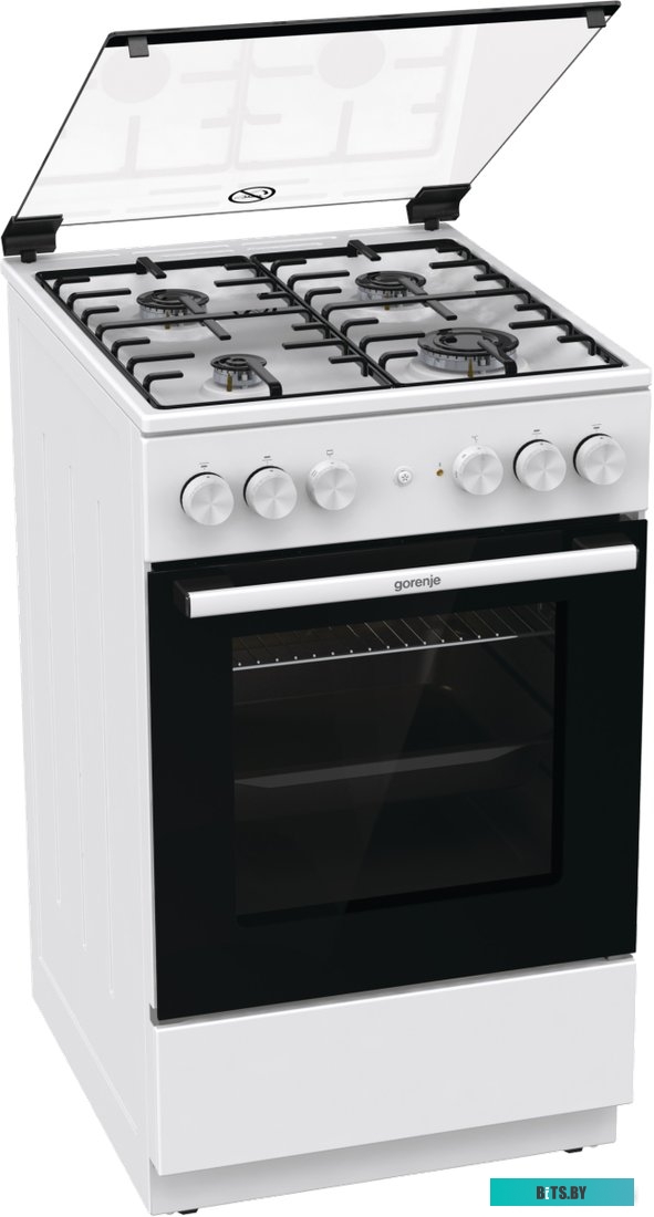 GK5A21WH Комбинированная плита Gorenje/ Комбинированная плита Gorenje, Линия Essential, Эмаль SilverMatte, объем духовки 68 л, механическое управление