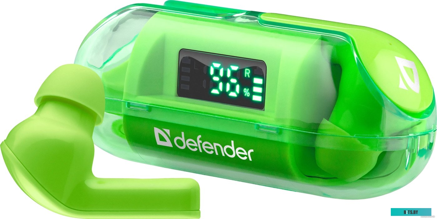 Наушники Defender Twins 916, Bluetooth, зеленый [63917]