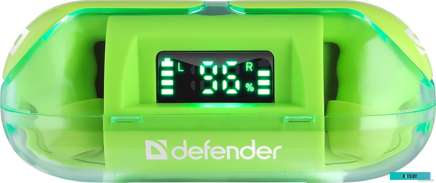 Наушники Defender Twins 916, Bluetooth, зеленый [63917]