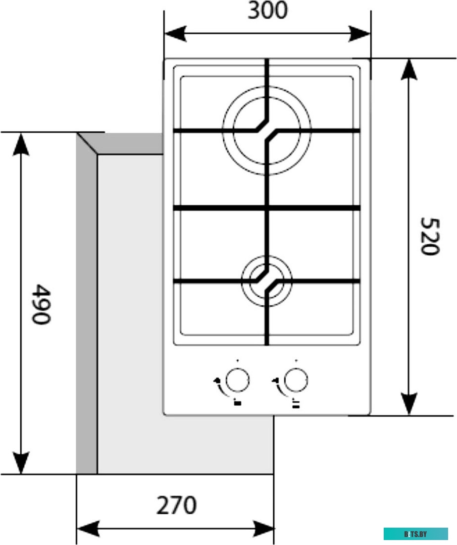 CHAO000175 Газовая варочная поверхность Lex GVG 321 BL черный