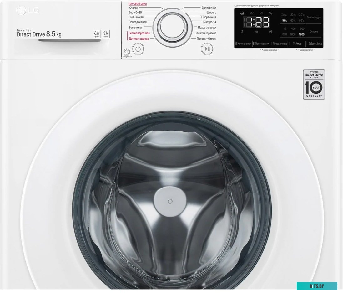 F2V3GS3W Стиральная машина LG F2V3GS3W класс: A загр.фронтальная макс.:8.5кг белый
