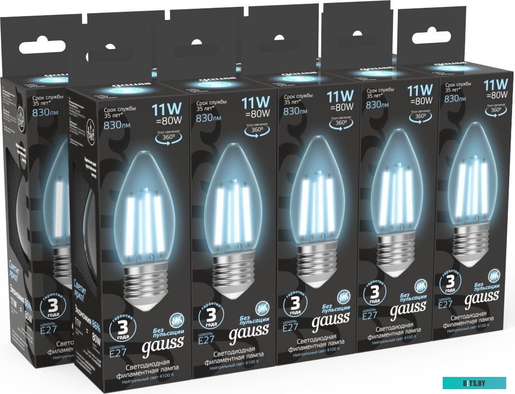 105802211 Лампа LED GAUSS E27,  шар, 11Вт, одна шт. [105802211]