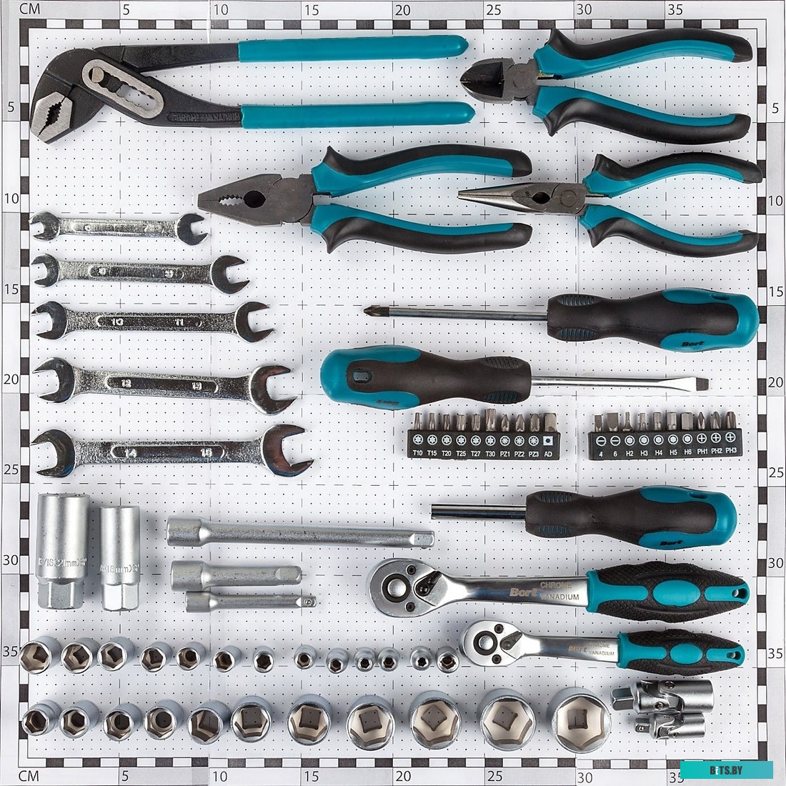 Универсальный набор инструментов Bort BTK-65 (65 предмета) <91279187>